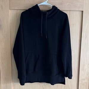 Athleta Black Fleece Lined Hoodie with Kangaroo Pocket